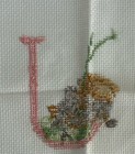 Vintage Handmade Beatrix Potter Cross-stitch 8x8 Block Letter    j    Quilt Pillow