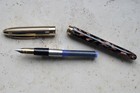 Sheaffer Crest Opalite Golden Brown Fountain Pen - 18k  ef  Nib - Mint