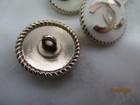 Chanel 6 Buttons Winter White  Gold Tone Metal Cc   20mm So Pretty Lot 6