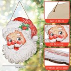 Whaline 15 Inch Christmas Santa Claus Wooden Hanging Sign Red 