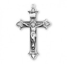 925 Sterling Silver Fleur De Lis Crucifix Pendant Cross Necklace W  Chain