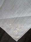 Vintage Embroidery Hankie Floral Emb Handkerchief Flower Hanky 1398