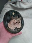 Wolf Resin Collector Plate With Two Wolves  Moon  And Forest Scene