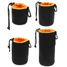 2x S-xl Orange Neoprene Soft Dslr Camera Lens Pouch Bag Storage Cover Case Hot