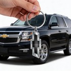Black Logo Shape 3d Die-cut Metal Key Chain Key-charm