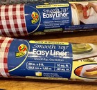 Vtg Rare Duck Easy Liner Red Gingham Shelf Liner Non Adhesive 20 x6  Lot Of 2