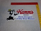 Vintage Hamm s Beer Bear Serving Hamms 1  Metal Sky Blue Water Gasoline Oil Sign