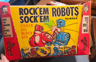 Nm Vintage 1960s Rock Em Sock Em Robots  With Box W cyan Insert  Finest Example