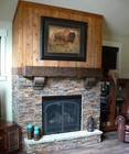Rustic Unfinished  8 By 8 By 60  Rustic Pine Barn Beam Style Fireplace Mantel 