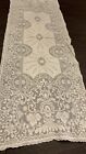 Antique Delicate Vintage Net Lace Tambour  Table Dresser Runner Doily