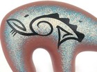 Southwestern Hand Painted Red Clay Pottery Native Bear Fetish Monument Valley