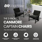 Four Seasons Courtyard Canmore Captain Outdoor Patio Cushioned Arm Chair  2 Pack