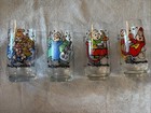 1985 Alvin And The Chipmunks Drinking Glasses Complete Set Of 4 Hardee   s Vtg 80s