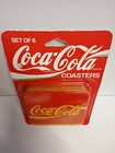 Vintage Coca-cola Coasters Set Of 6 Sealed Cork Back Plastic Coke Logo