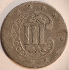 1854 Three Cent Piece Trime 3c Cents Coin Silver  Vf   Strong Letters 