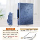 Classic Bible Cover  Finpac Large Pu Leather Carrying Book Case Church Bag-blue