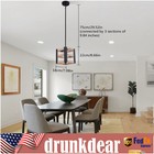 Farmhouse Pendant Lamp Metal  wood Cage Attic Dinning Room Ceiling Light Fixture