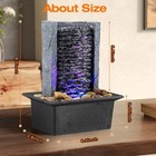 Indoor Waterfall Tabletop Fountain With Led Lights For Home Office Decor