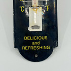 Vintage Black Coca-cola Metal Thermometer Sign    delicious   Refreshing   