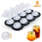 Slow Melting 1 7in Large Ice Cube Ball Maker Mold 8-sphere For Whisky Cocktails