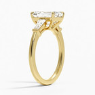 2 Ct Emerald Cut Lab Grown Diamond Three-stone Engagement Ring 14k Yellow Gold