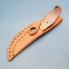 Knife Sheath Leather Fixed Blade Belt Case 7 x 3 25  Border Laced Natural Vegtan