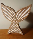 Beautiful Mermaid Tail Wood Sign Hang Or Stand Up Tiki Bar Beach Home Decor New
