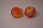 Scarce Matching Pair Of Colorful Antique Door Knobs Art Glass Paperweight -c1458