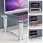 2 Pack Computer Monitor Riser With Height Adjustable Multi Media Desktop Stand