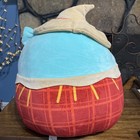Squishmallows Winston Owl Scarecrow Kids 12 Inch Blue Red Excellent Fall Plush