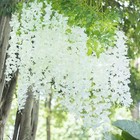 24pcs Artificial Wisteria Vine Garland Fake Flower Plant Garden Wedding Decor