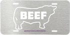 Bull Eat Beef Assorted Colors Novelty License Plate Brushed Aluminum Steel Metal