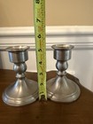 Web Pewter Weighted Candlesticks Pair Vintage