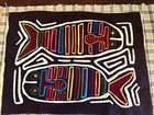 Handmade Panamanian Mola Textile Art With Bright Tropical Fish Design