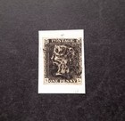 Queen Victoria Gb Penny Black Sg 3 Pl 3 Worn Plate Used Black Mx 4 Margins Vf