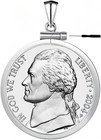 Sterling Silver 5 Cent buffalo Nickel Border Screw Top Coin Border Is Suitable F