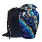 Blue Marble Adult Cremation Urn For Human Ashes 10 Inch Funeral Urns Male Female