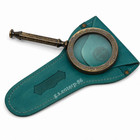 9 5  Antique Brass Magnifying Glass Leather Case Henry Hughes 1941 Vintage Gift