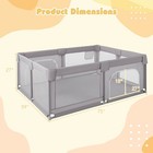 75  X 59  Large Baby Playpen With Breathable Mesh   Zipper Doors Play Yard Fence