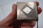 Antique Compact With Chain Metal Silver