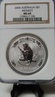 2004 Australi Lunar Year Of The Monkey 1oz 999 Dollar Proof  Ngc Pf Pr69