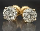 1 56 Ct Round Natural Diamond Studs Earrings In 14k Yellow Gold New 14k