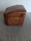 Vintage Italy Embossed Brown Leather Box For Playing Cards-3 Parts