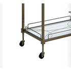 Vintage Brass 2-tier Rolling Bar Cart W  Mirror   Glass Shelves