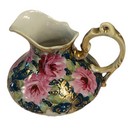 Antique 1900s Nippon Porcelain Sugar Cream Set Floral Design Japan Chipped Lid