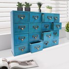 16 Drawers Apothecary Cabinet Library Card Catalog Cabinet Tabletop Vintage Apot