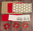 Poinsettia Greeting Card Kit  x4   Env  Stampin Up Christmas Joyful Tidings