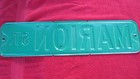 Vintage Embossed  marion St   Road street Sign   24 X6