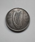 1939 Ireland Florin 2 Shillings Salmon  750 Silver Eire Harp Fine To Very Fine