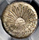 1868-go Pcgs Ms 63  Mexico 1 2 Real Guanajuato Mint Cap Rays Coin  26032201c 